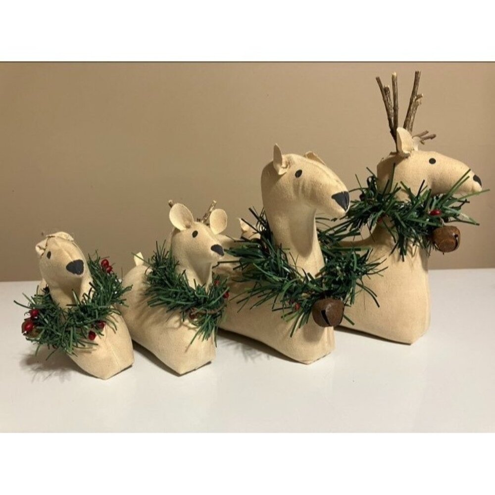 Christmas reindeer family 4 pieces. Xmas decorations